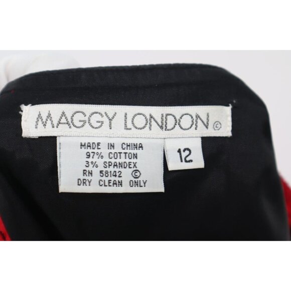Maggy London Red Zip-Up Jacket Pockets Round Neckline Sz 12 Preppy Office Career - Picture 2 of 13